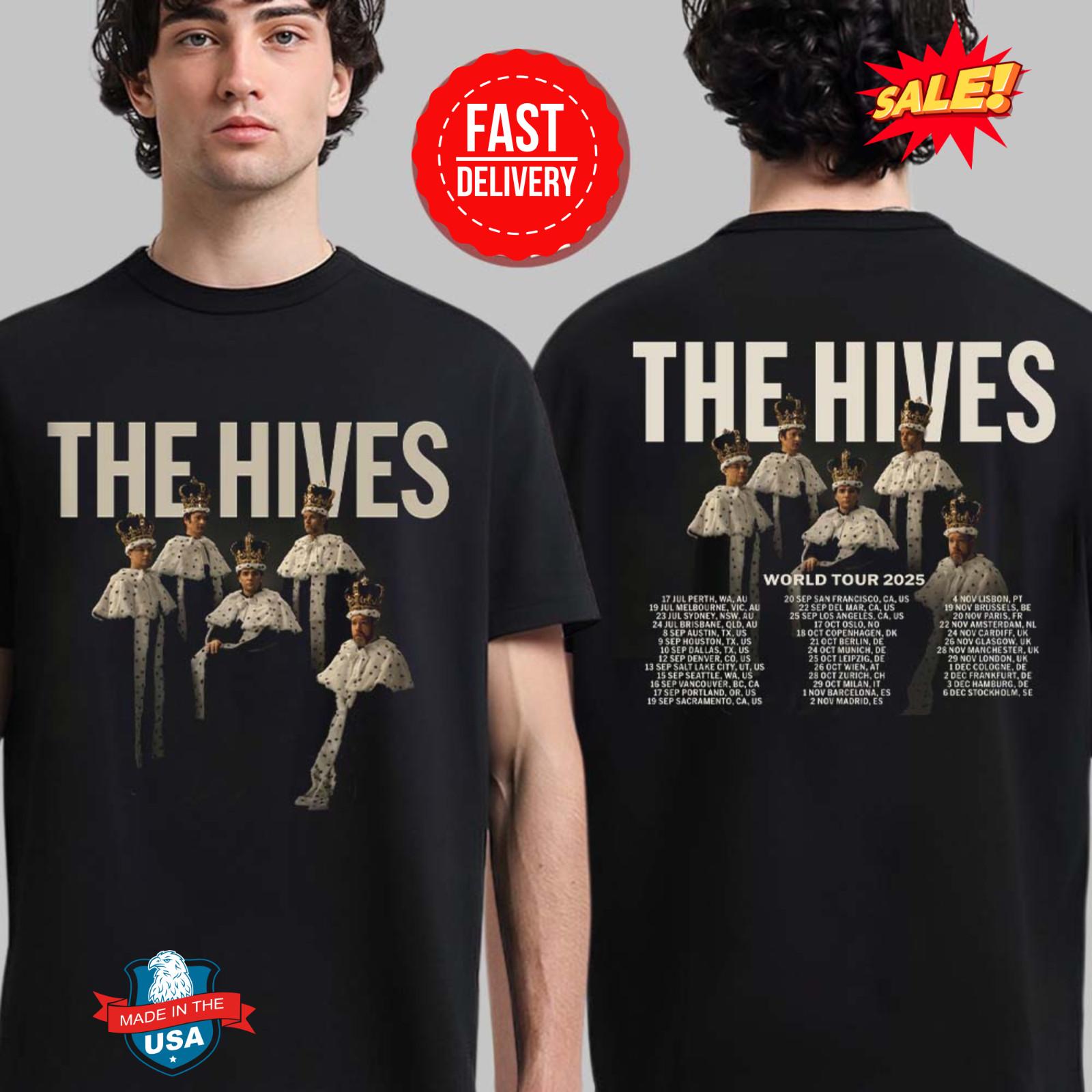 The Hives World Tour 2025 Schedule Tour Dates Two Sides T-Shirt S