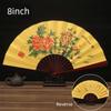 Ancient Style Hanfu Folding Bamboo Fan for Men, Chinese Style Folding Fan, Summer Blank Fan with Silk Cloth and Rice Paper Fan Surface