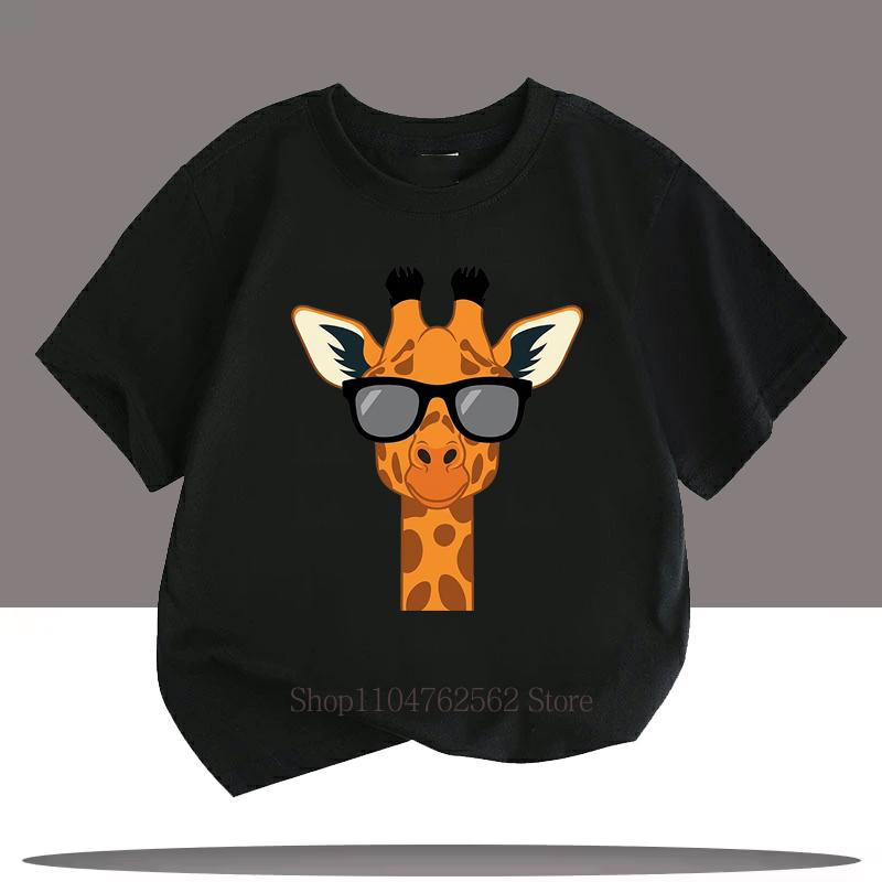 

Cool Giraffe Print Teenager Tshirts Children Clothing Summer Boys Girls Casual Fashion Funny Colorful Kids Short Sleeve Tees 4XL