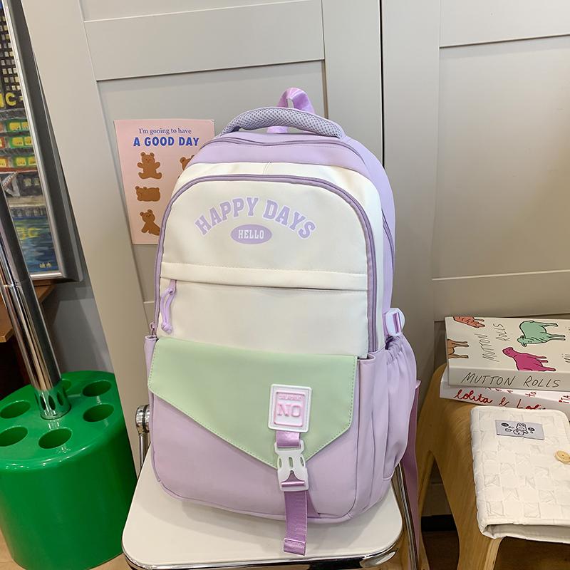 Rucsac pentru colegiu Geantă de școală pentru elevi de gimnaziu Rucsac de mare capacitate în contrast de culoare