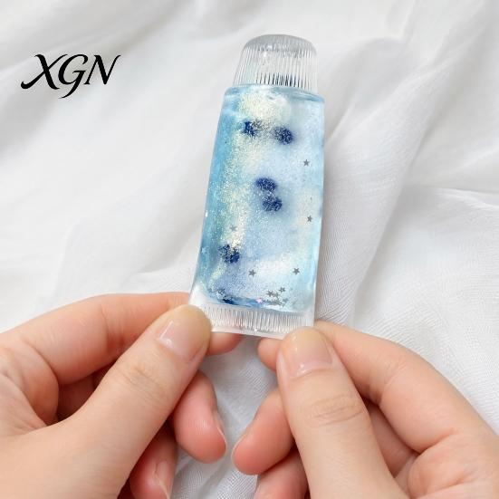 Stress Relief Squeeze Toy Clear Glitter Toothpaste Tube Toy, Fruit Anxiety Slow Rising Soft Sensory for Kids