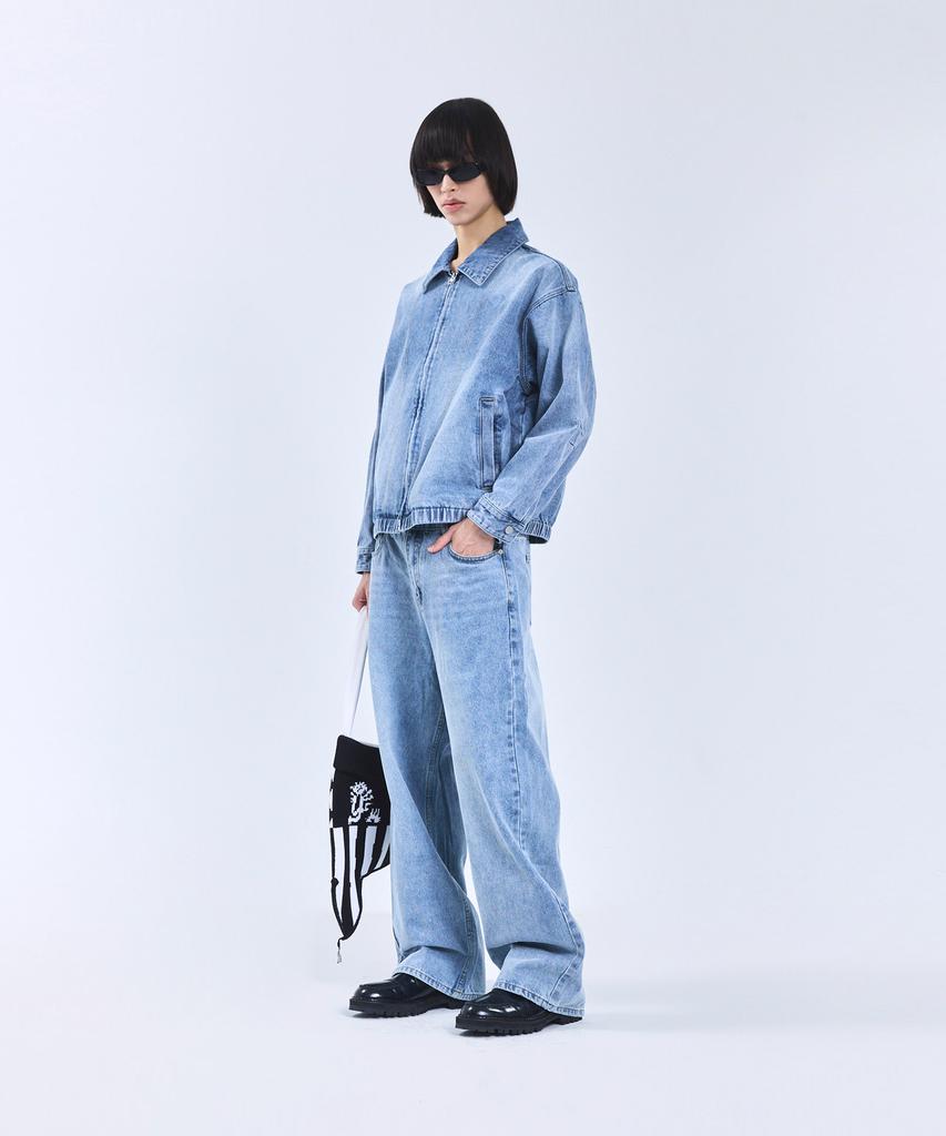 Standarderror 87-Stan118 [Classic] Florence Vintage Washed Minimal Denim Jacket Light Indigo