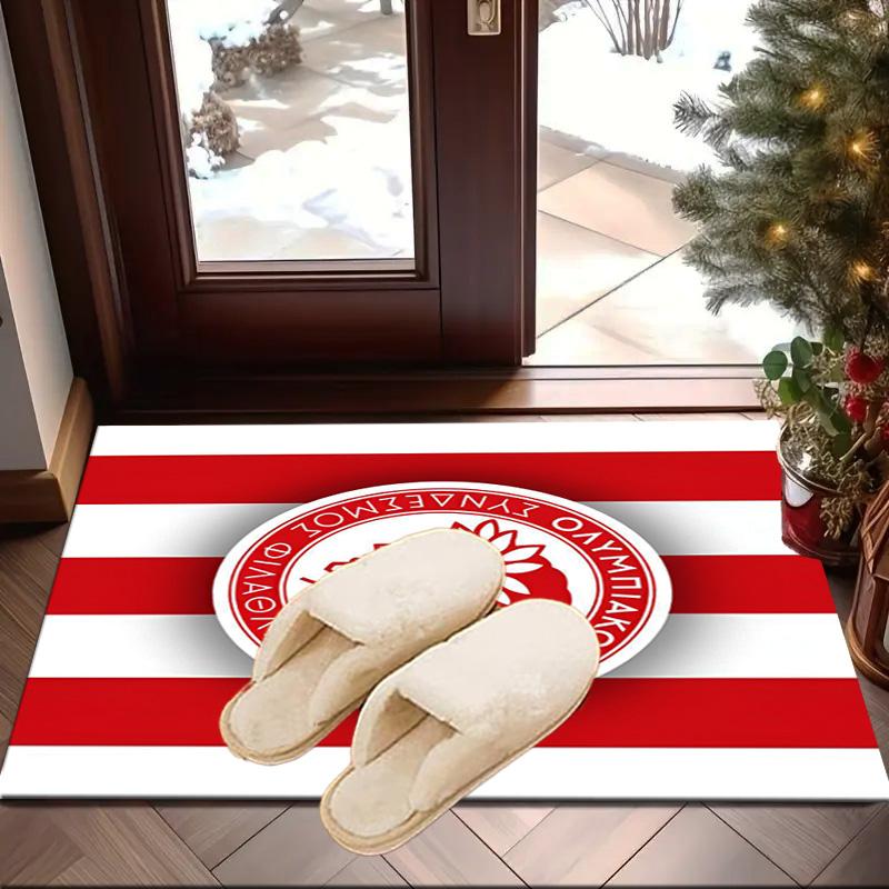 Olympiacos Fc: Red And Black Pride Area Rug Office rug, Chair Rug, Decor Carpet Livingroom bedroom Mat, Large Size Fan gifts Christmas gifts