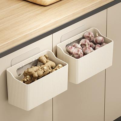 Storage Box No Drilling with Hollow Drain Holes Organizer Space-saving Storage Basket for Kitchen And Bathroom