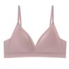 Spring and Summer New French Silk Underwear, Triangle Cup Thin Bra, Seamless Chest Pad Mulberry Silk Bra