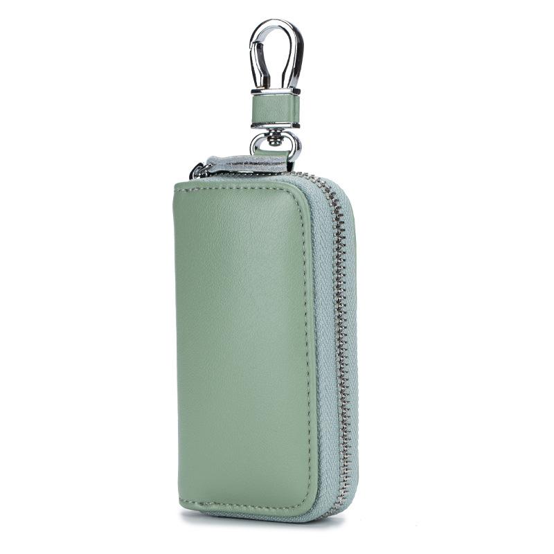 Cow Split Leather Men Women Key Holder House Keychain Bag Organizer Car Key Case Pouch Multifunctional Small Wallet Mini Purse