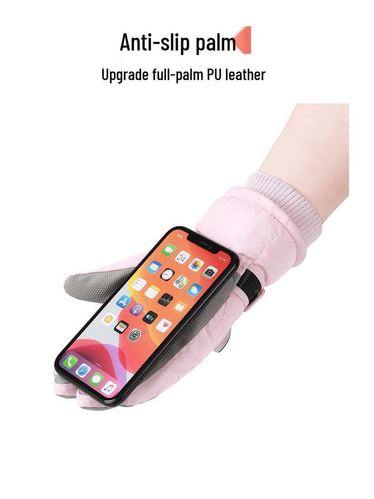 Windproof Waterproof Fleece-Lined Touchscreen Winter Ski Gloves for Kids, Women, Men - Ideal for Outdoor Activities