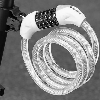 Bicycle Safety Lock Bike Motorcycle AntiTheft Elasticity Locks 5 Digits Combination Password Road