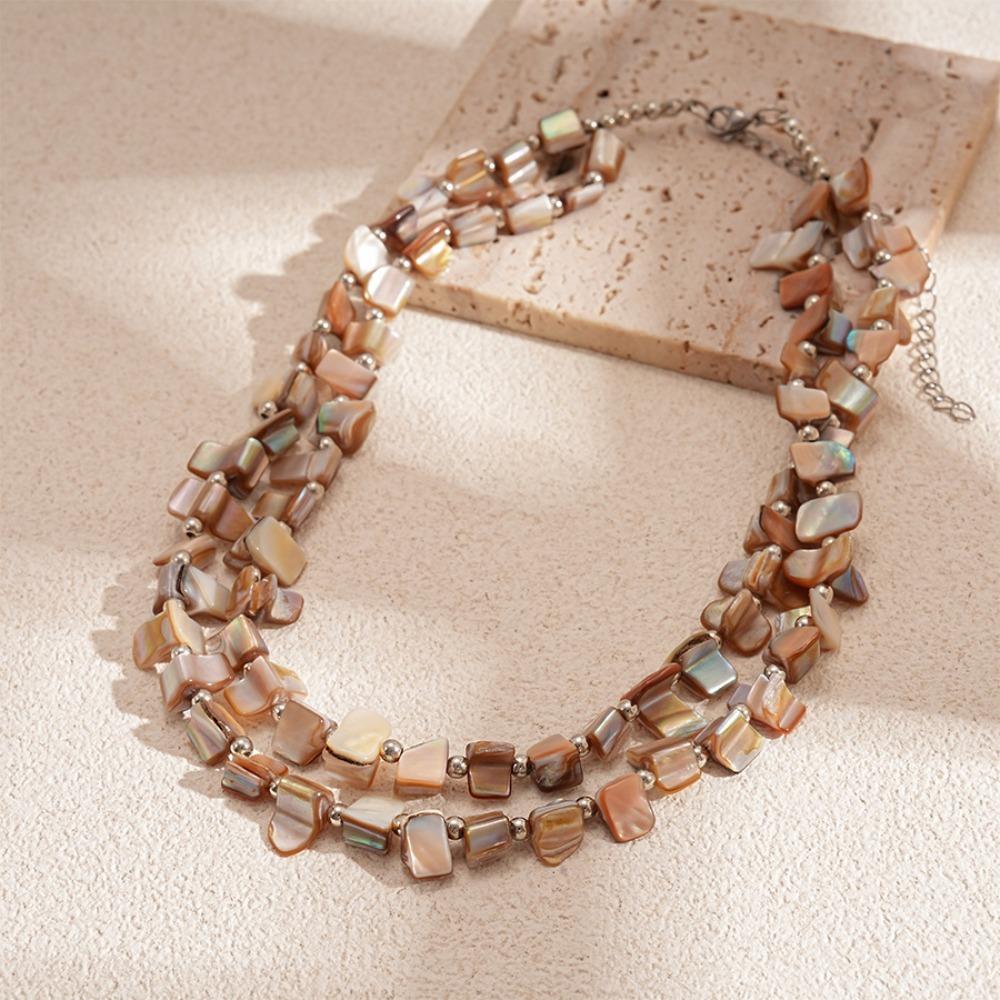 Double-layer Beaded Necklace Irregular Jewelry Accessories Colorful Necklace  Party Gifts