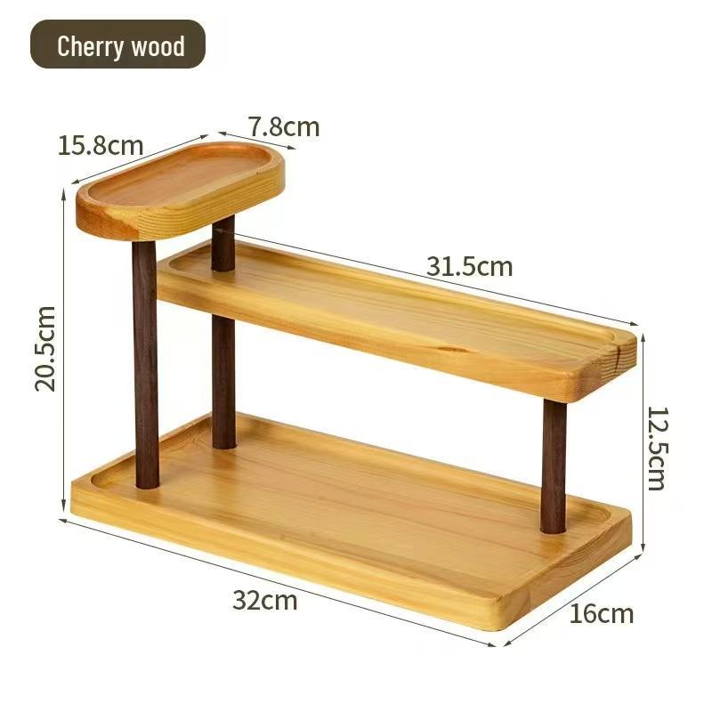 Solid Wood Tiered Display Stand for Jewelry, Ornaments, Snacks & Succulents
