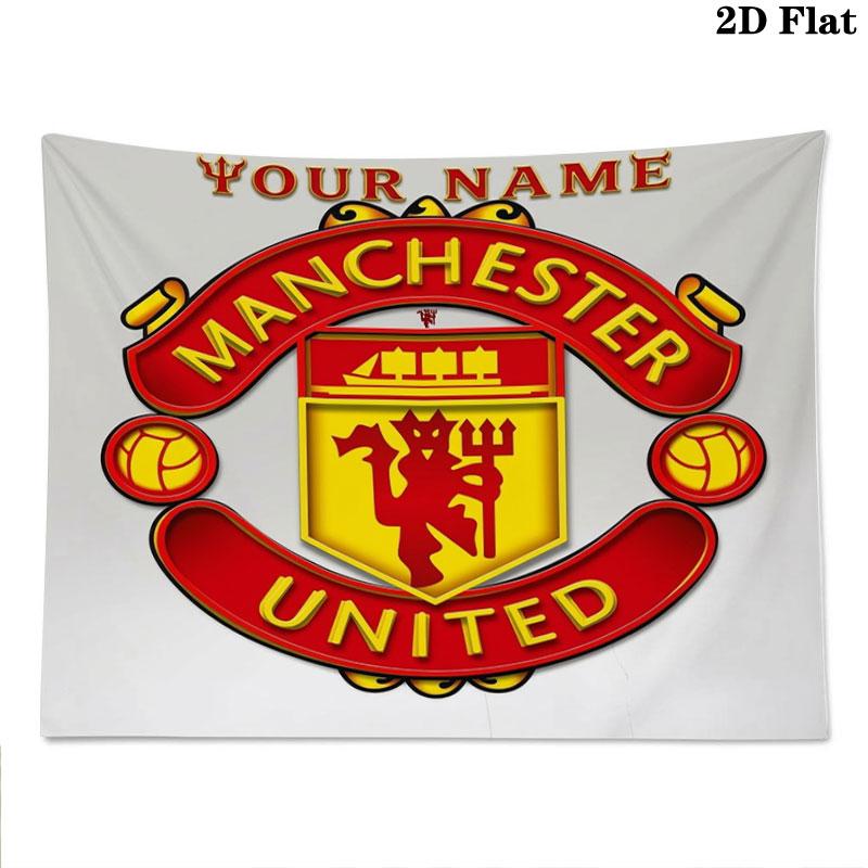 Manchester United F Custom Name Wall Tapestry Aesthetic Wall Hanging Printed Fabric Blanket Decorative Tapestries for Bedroom Living Room Home Decor