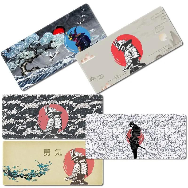 Japanese Samurai Mouse Pad Gaming XXL New Computer Home Accessories Deskmat Anti Slip Office Natural Rubber Carpet Game Desk Mat