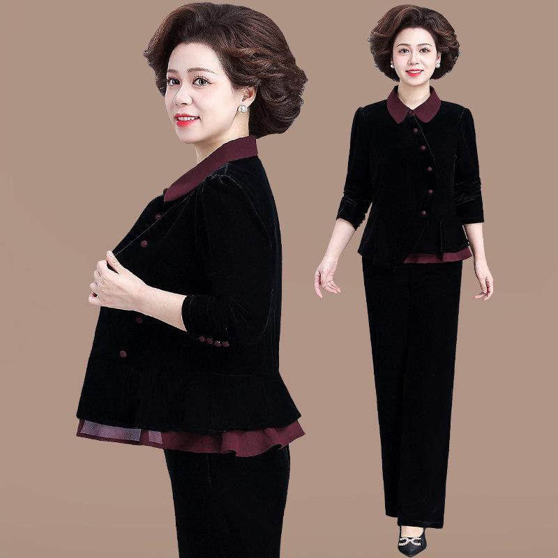 Spring Corduroy Sportswear Set for Middle-aged Women - 2025 Style Two-Piece Jacket Outfit
