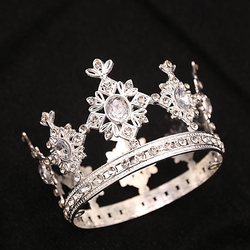 Krone Tiara Prinzessin Kinder kleine Mädchen Krone Kristall Leistung Haarschmuck Geburtstagsgeschenk runde Krone Laufsteg Zubehör