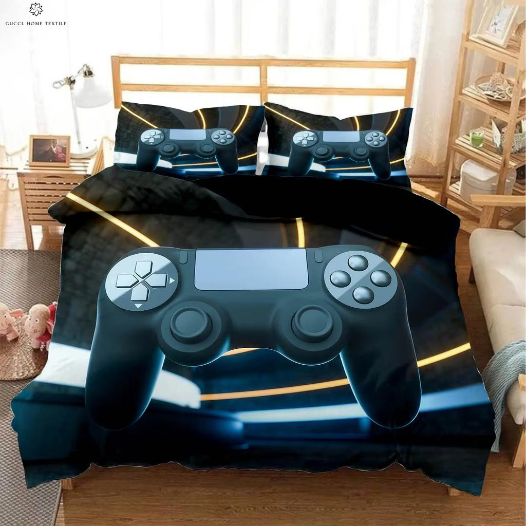 Game Controller Printed Duvet Cover Queen King Size Esports Bedding Set Quilt Cover Pillowcase Kids Gift 3-Piece Set With Zipper