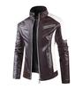 New Rock Herren Lederjacke Mode Urban Fit Stehkragen Lässig PU