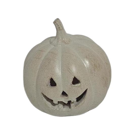 Halloween Gresskarfigur Håndskåret Resin Gresskarstatue Håndlaget Borddekorasjon til Hjem Veranda Inngangsdør Peishylle Romdekor