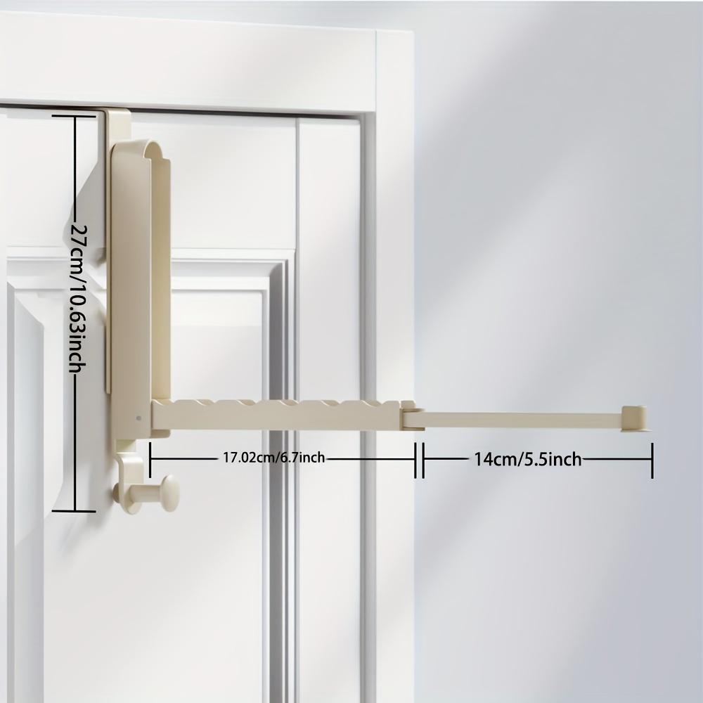 Space-Saving Folding Clothes Rack - Heavy Duty Aluminum Alloy, Over-the-Door Hanger with Retractable Rod for Easy Storage & Organization