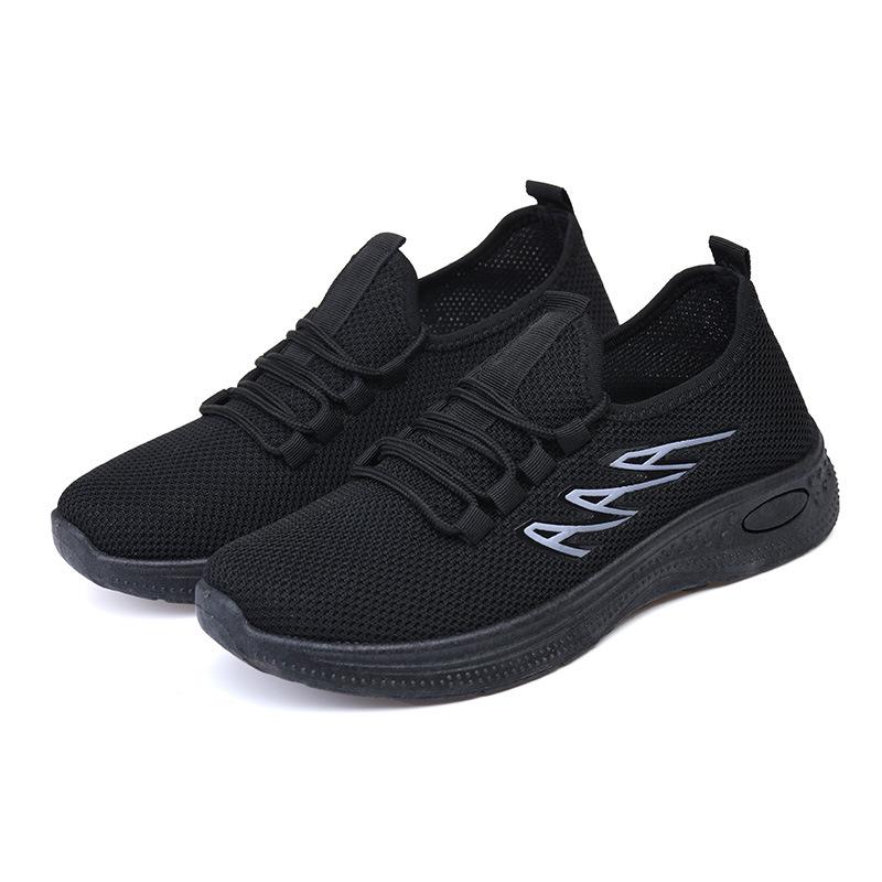 Damen Rutschfeste Weiche Sohle Netzschuhe, Atmungsaktiv Frühling/Herbst Schwarze Arbeitsschuhe