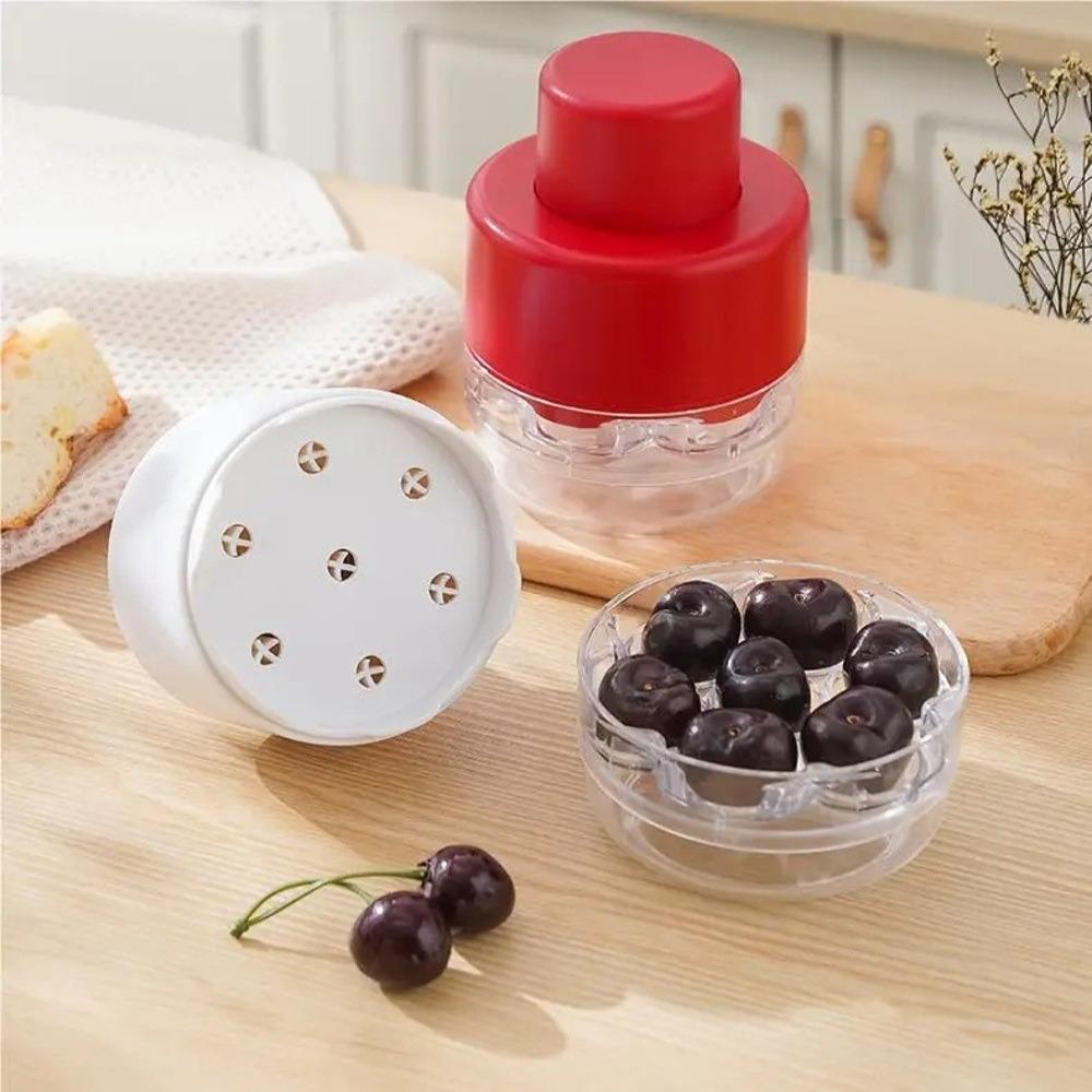With 7 Holes Cherry Pitter Transparent Stone Seed Remover New Seed Squeeze Tool