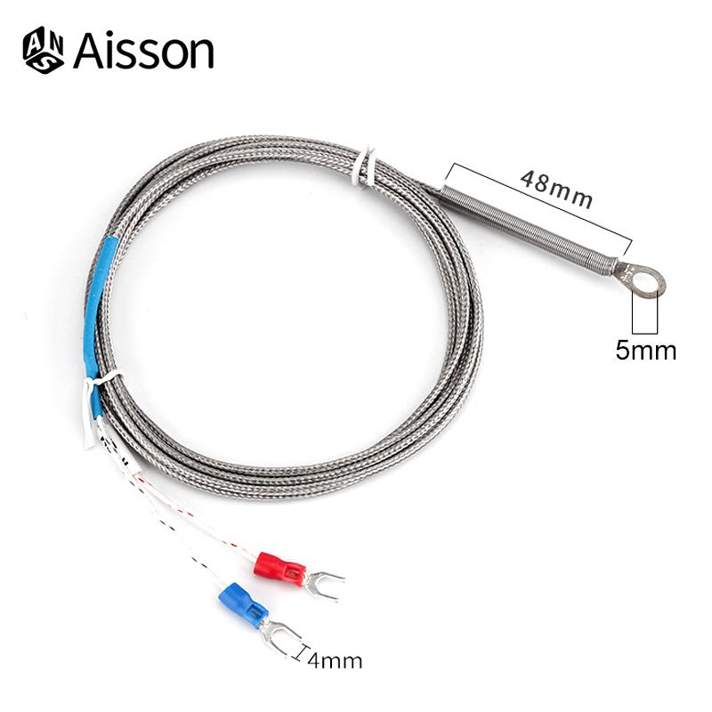 

5mm Hole Washer Thermocouple Temperature Sensor Probe K E Type 1/2/3/4/5M Cable For Industrial Temperature Controller E Type 1M