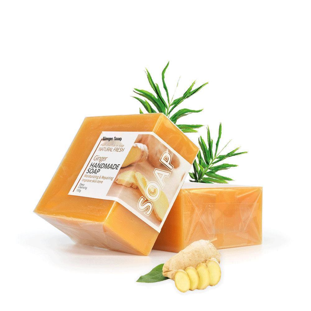 Silk, Sea Salt, Ginseng Horse Oil, Ginger, Essential Oil, Turmeric Handmade Soaps