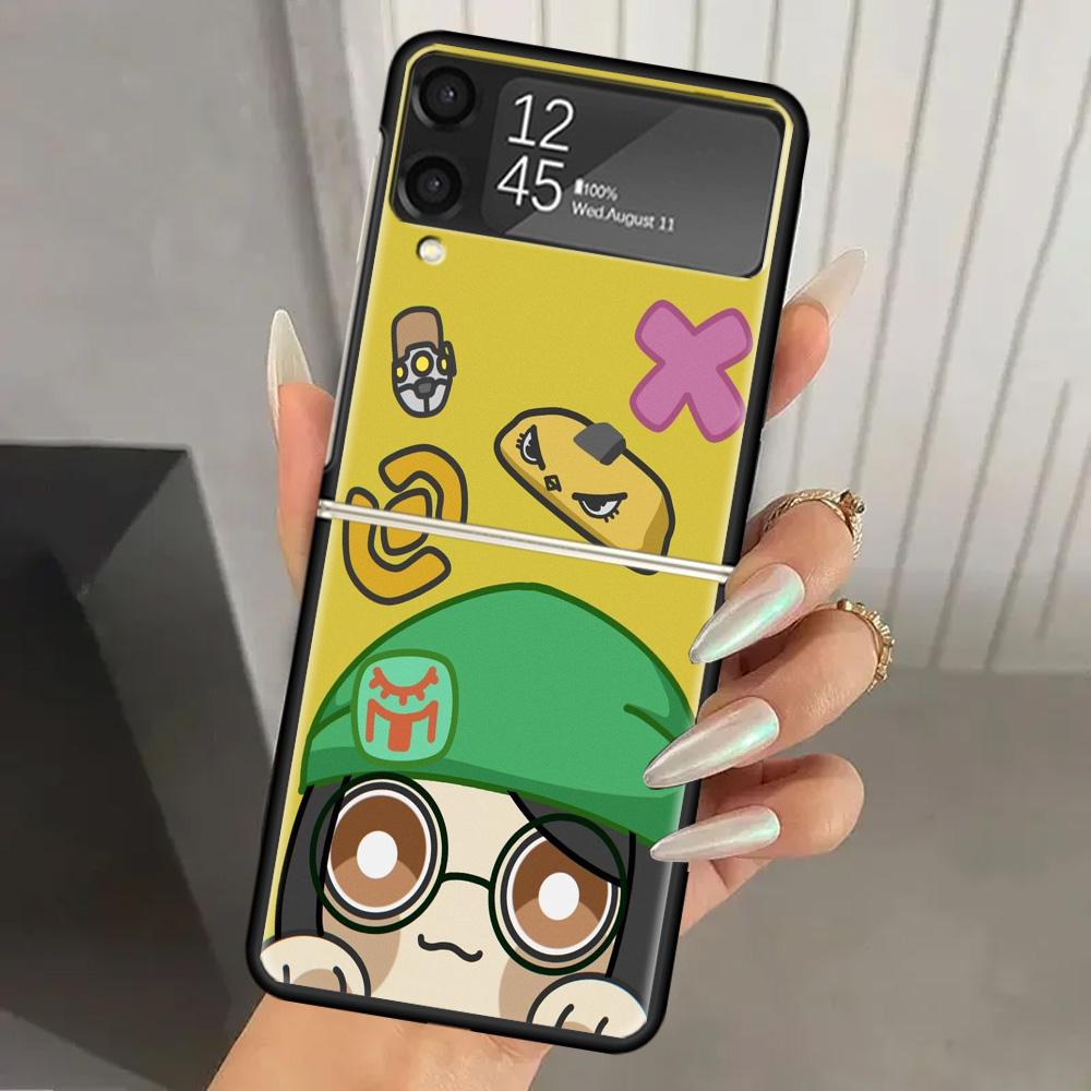 Game Valorant Cute Hard PC Phone Case For Samsung Galaxy Z Flip 7 6 5 4 3 Black ZFlip7 ZFlip6 Flip5 Flip4 Flip3 5G Print Cover G
