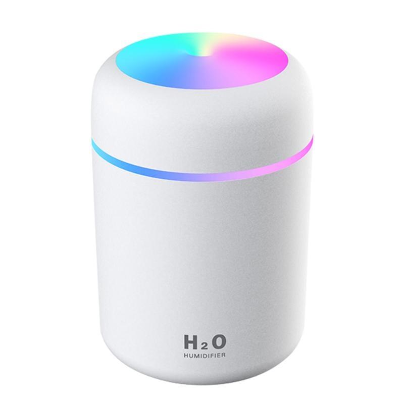 1PC 300ML Air Humidifier Colorful Atmosphere Light Mute Humidification Mini Creative Colorful Cup Desktop Home Car Humidifier