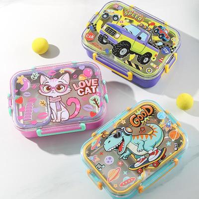 Bento Box Ermetica Compartimentata, Due e Tre Scomparti, Grande Capacità con Cucchiaio per Zuppa.