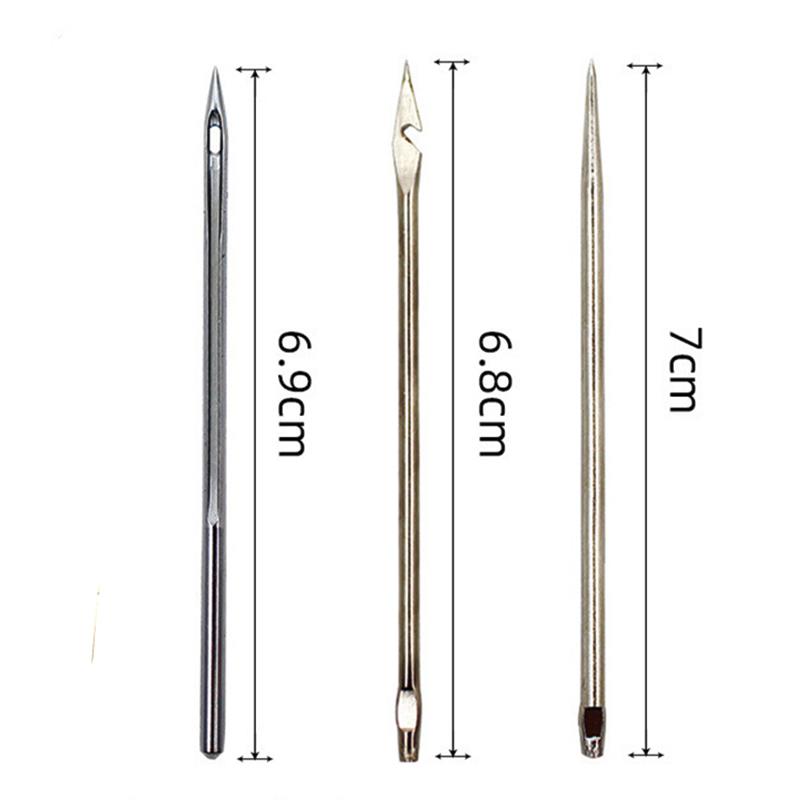 Diy Leather Sewing Awl Needle With Copper Handle Set Leather Sewing Kit Leather Canvas Tent Shoes Repairing Tool W/Nylon Thread