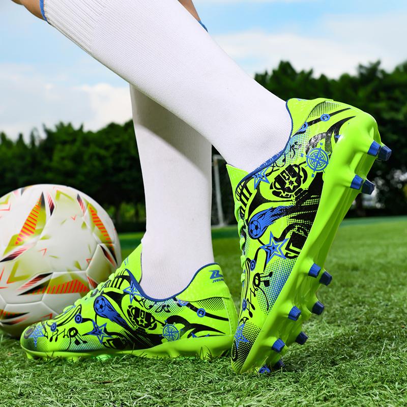 31-44 Boys Leather  Football Boots Men's Professional Artificial Turf Training Football Boots for Girls