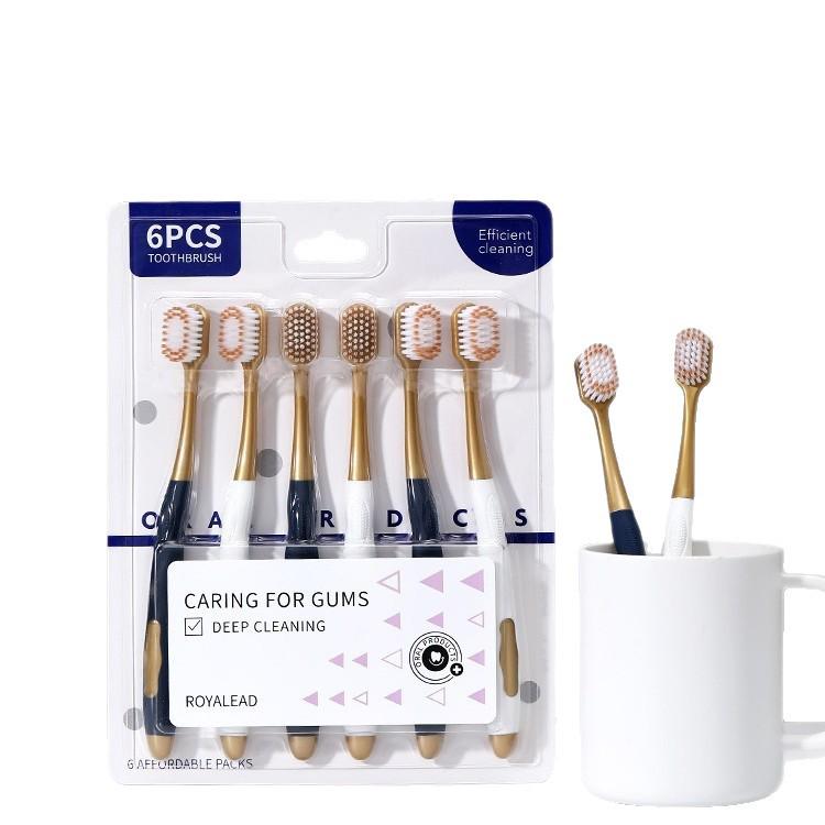 Premium Ultra-Soft Bristle Toothbrush with Dense Silk, Anti-Sensitivity, Family 6-Pack for Adults.