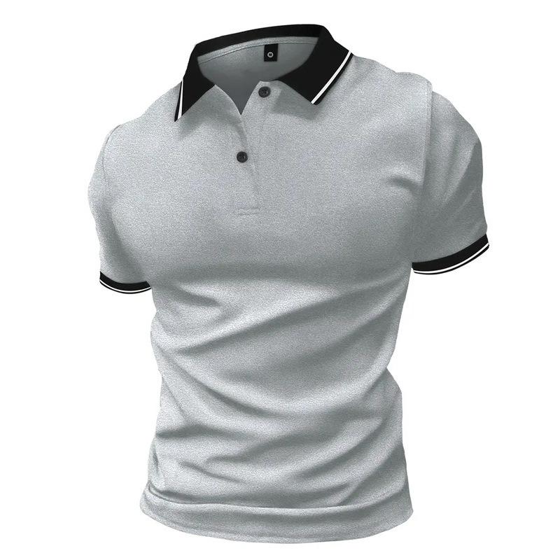 Men S Summer Short Sleeve Polo Shirt 3D Printed Business Casual Slim Fit Breathable Button Polo Shirt S