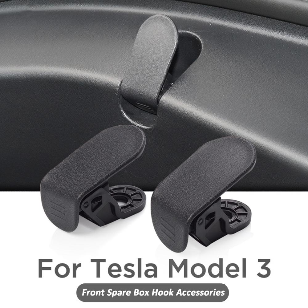 

2Pcs Car Front Trunk Hook for Tesla Model 3 2017-2020 Eject Clip Installation Car Spare Box Hook ABS Auto Interior Accessories чёрный