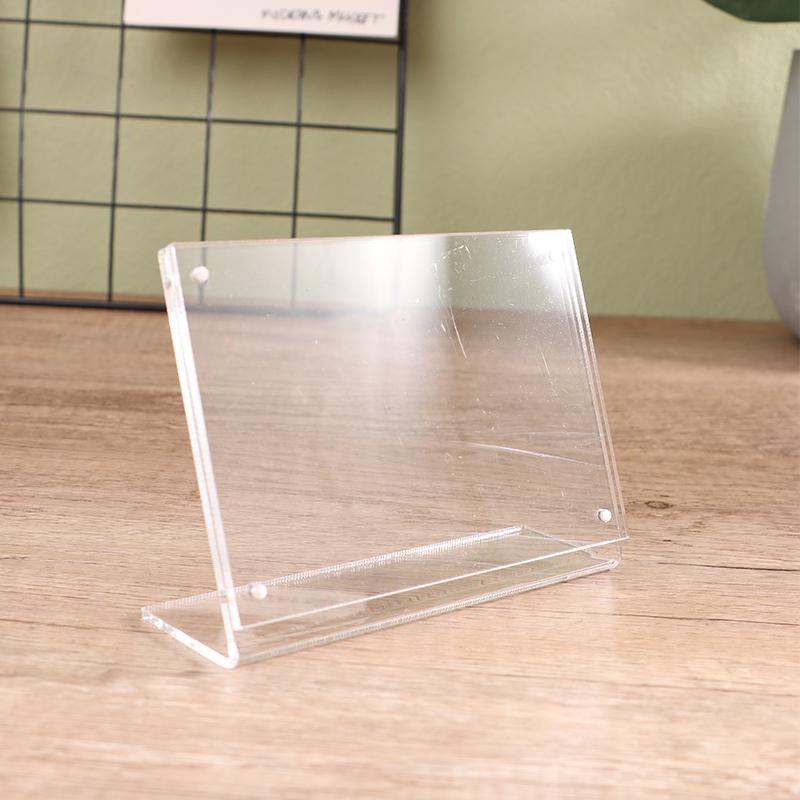 Acrylic Desktop Display Frame Table Card Sign Collection Photo Protection Holder Magnetic Album Postcard Souvenir Display Stand