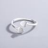 New Cute Brushed Love Simple 925 Sterling Silver Jewelry Fresh Small Heart Shaped Opening Rings TYB476