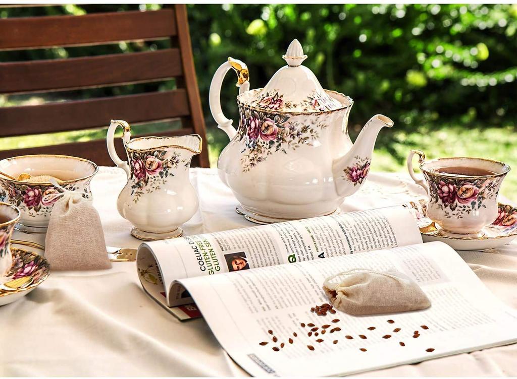 LUCKYBEE Disposable Empty Tea Fabric Filters with Tea Strong for Loose Leaf Tea Coffee 25 Bags, Cloth, Penetration, Natural, & (1520cm - Bags)