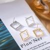 Elegant Korean-Style Geometric Square Stud Earrings - Fashionable & Exquisite.