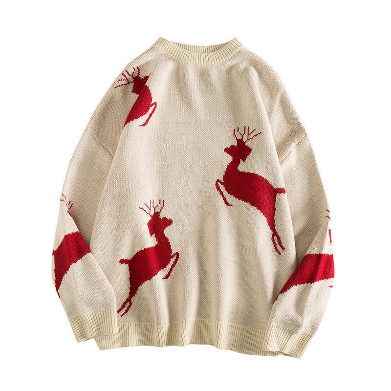 Hong Kong Style Couple Autumn Sweaters - Trendy Korean Loose Fit Lazy Pullover Knit for Men