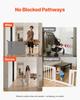 Retractable Baby Gate, Extends to 1430 mm Wide, 795 mm Tall, with Security Lock, Easy to Use, Walk Through Without Tripping, Mesh Dog Gate for Stairs,