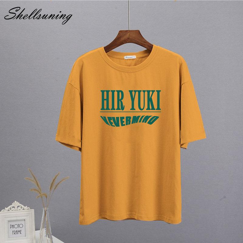 Shellsuning корейские свободные хлопковые футболки для женщин летние мягкие футболки — фото 8