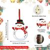 Flat Design Christmas Photo Frame Hanging Rope Bulk Set Wooden Picture Ornament 2D Style Wood Material Xmas Tree Decoration