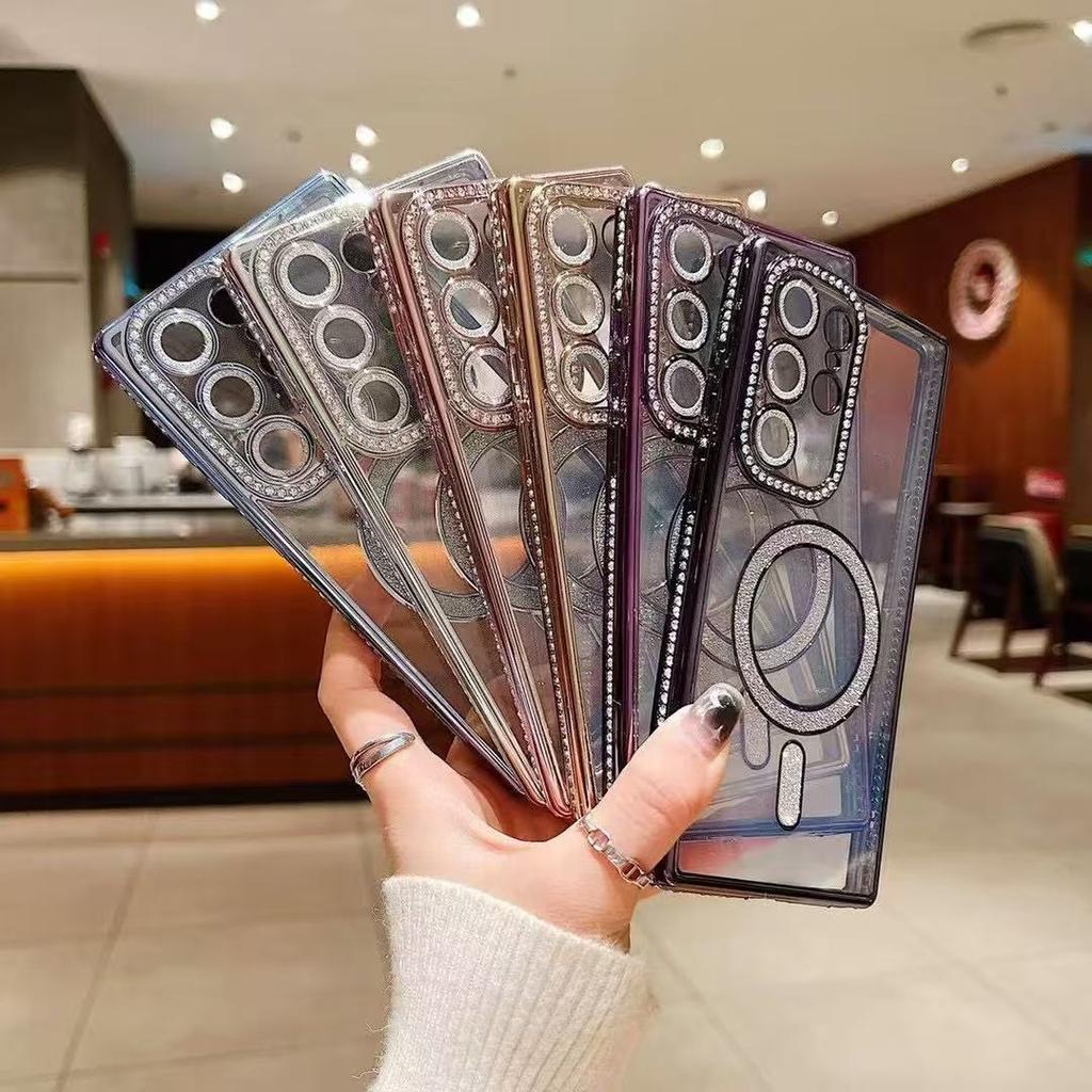 Suitable for Samsung S25ULTRA Side Drill Magnetic Suction Mobile Phone Case SAMSUNG Transparent All Inclusive S24FE Protective Case S23