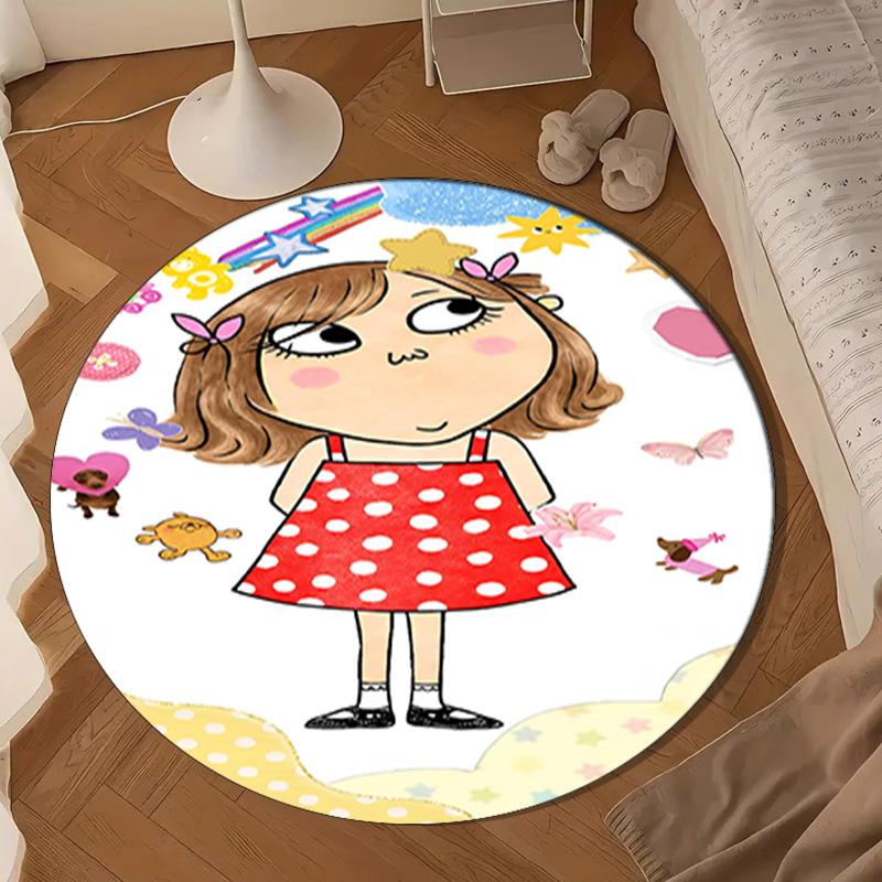 Char-lie and Lola Adventure Round Rug for Livingroom,Bedroom, Palyroom, Chair Rug, Area rug, Circle Carpet, Large Size Decor Fan Christmas gift