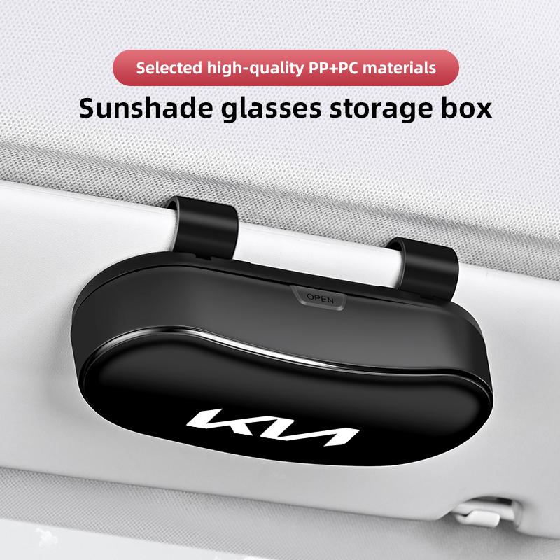 AHG1 1Pcs Car Sun Visor Sunglasses Case Glasses Storage Clip Box For KIA RIO Ceed K5 K9 Sorento Stinger Carnival Niro Soul EV6 Stonic