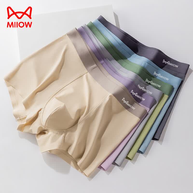 Miiow Men s Seamless Antibacterial Boxer Briefs 3-Pack 4XL сапфирово-синий/чёрный