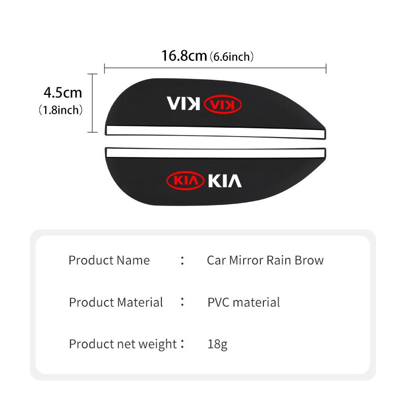 For KIA 2pcs Car Rain Eyebrow Rearview Mirror Visor Shade Rain Cover Rear View Accessories Cerato Proceed Stonic Picanto Sorento