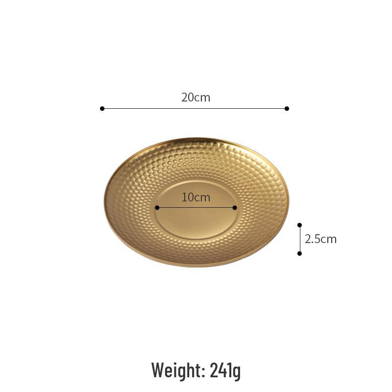 ZISIZ 304 Stainless Steel Hammered 3-Compartment Serving Plate