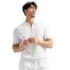 Lapel short-sleeved men's trendy summer Korean version trend new versatile knitted half zipper