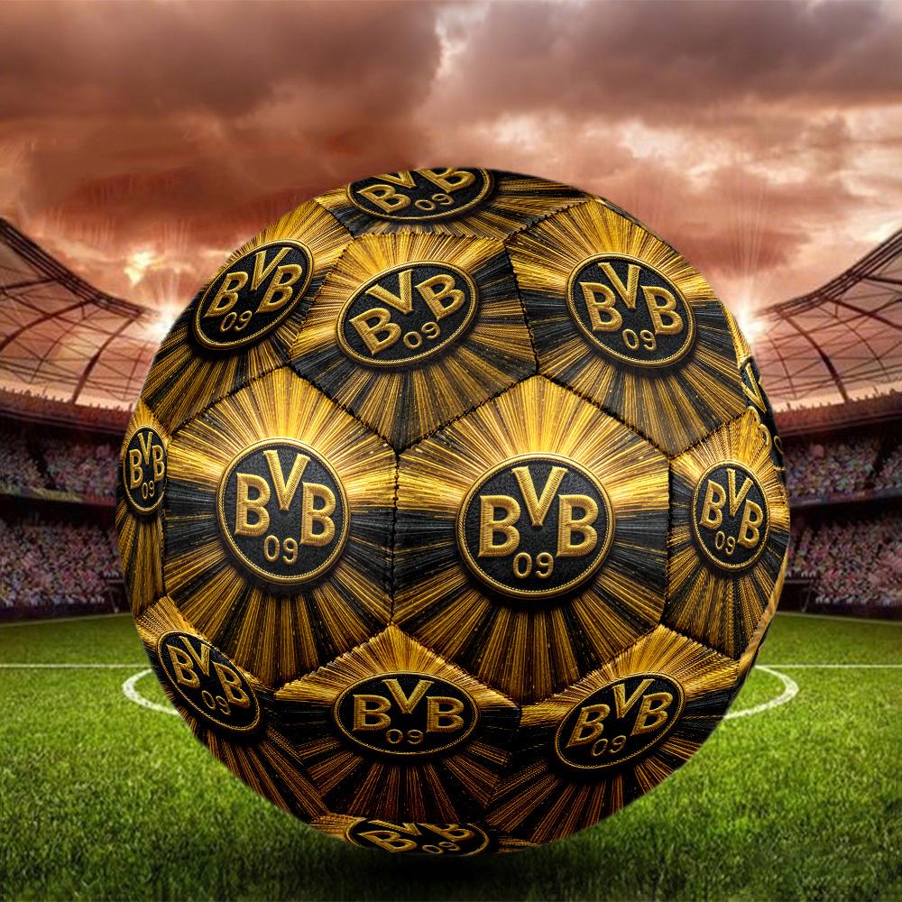 Borussia Dortmund Print Size 5 Soccer Ball, Standard Match Football for Sports Game and Team Practice, Ideal Gift for Soccer Fans